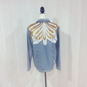 ONLY Great oversized sequin jean jacket